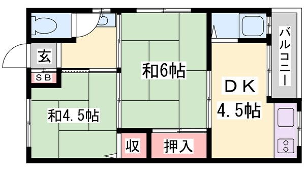 高芝荘の物件間取画像